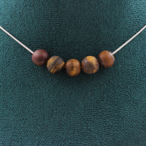 Matte Tiger's Eye 8 mm 5 beads necklace