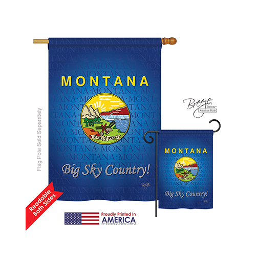 Breeze Decor 08127 States Montana 2-Sided Vertical Impression House Fl