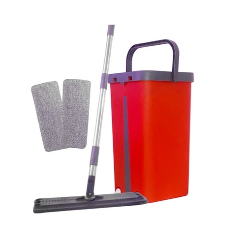 Hand Free Flat Floor Mop And Bucket Set 360 ° Rotary