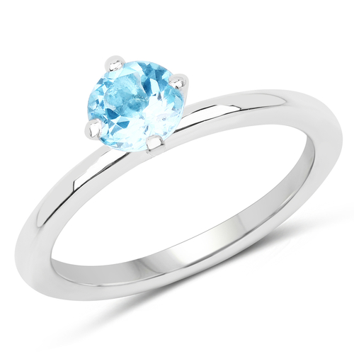 1.05 Carat Genuine Blue Topaz .925 Sterling Silver Ring