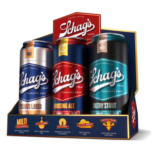 Blush Schag's Beer Can Self-Lubricating Stroker 6-Pack Display