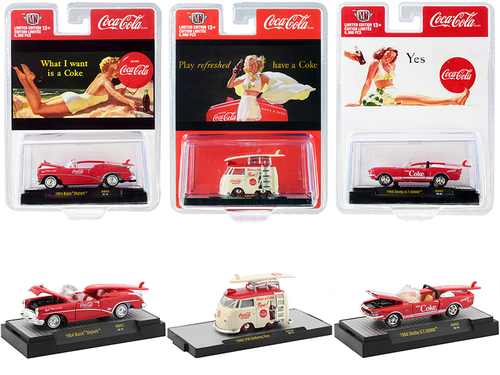 \Coca-Cola Bathing Beauties\" Set of 3 Cars with Surfboards Release 2