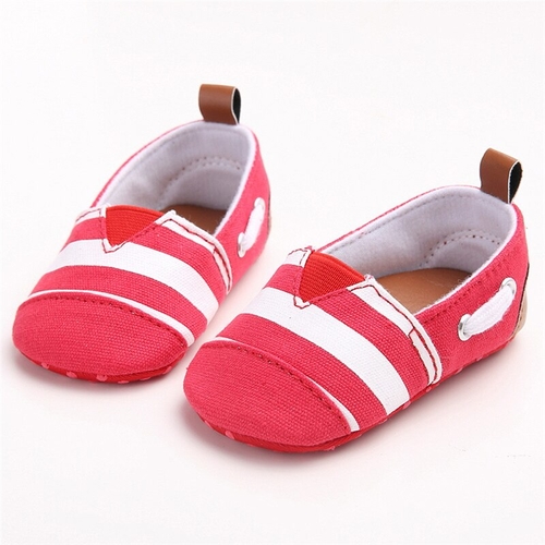 Baby Boys Girls Striped Moccasins Soft Sole Anti