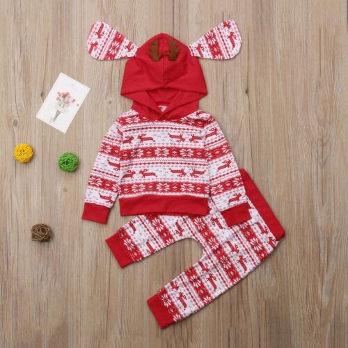 2PCS Newborn Infant Baby Girl Outfits Christmas