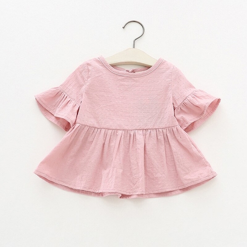 2019 Summer Lotus Leaf Sleeve Baby T Shirts White