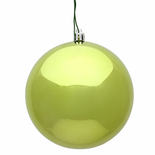 Vickerman N591073DSV 4 in. Lime Shiny UV Treated Christmas Ornament Ba