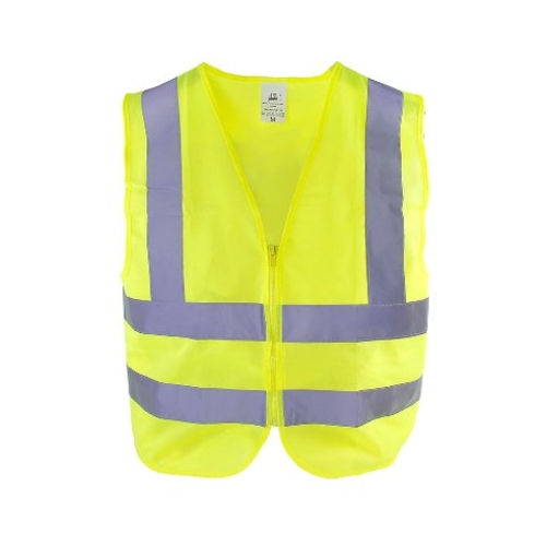 TR Industrial TR88002 Neon Yellow High Visibility Front Zipper Safety 