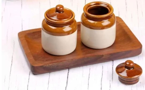 Ceramic Pickle Jars Set for Dining Table