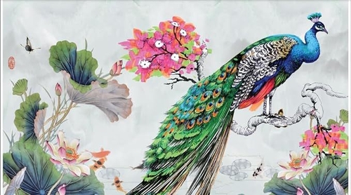 Picture Frame For Home and Office Decoration, Size -13/19,PEACOCK ART