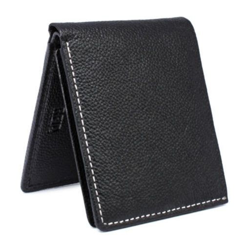 Black Leather Wallet woven Design