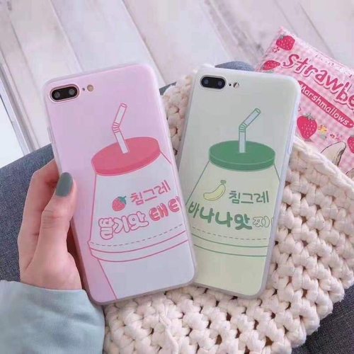 Korean Strawberry/Banana Yogurt Drink Phone Case