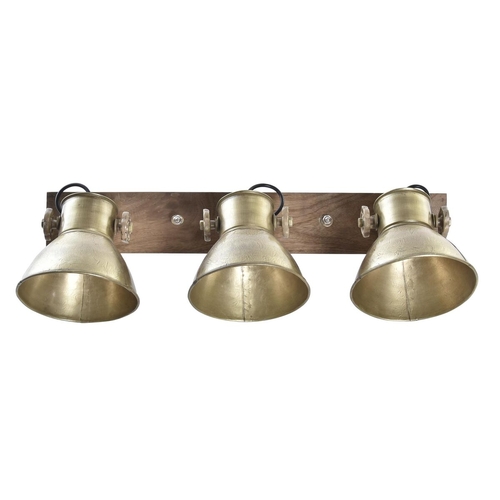Wall Lamp DKD Home Decor Brown Golden Metal Mango wood 50 W Loft 220 V