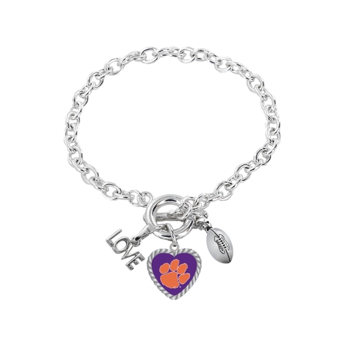 Clemson Tigers Bracelet Charmed Sport Love Football