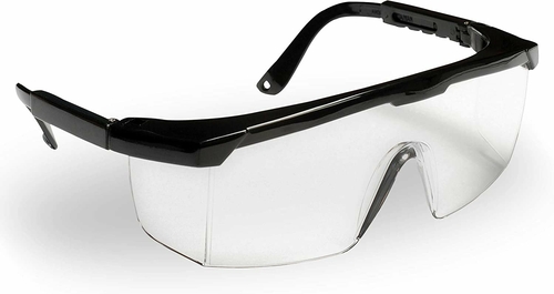 Clear Safety Glasses with Black Trim, Clear lens. Pack of 12 Anti