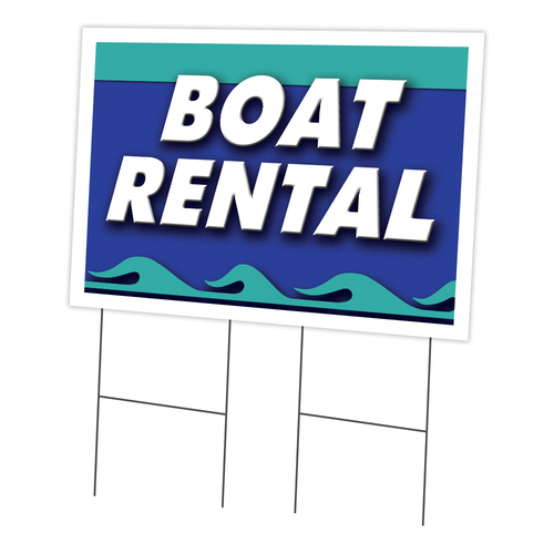 SignMission C-2436-DS-Boat Rental 24 x 36 in. Boat Rental Yard Sign & 