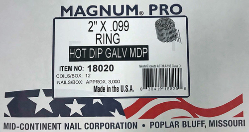 Magnum Fasteners 2847952 15 deg Ring Shank Angled Coil Nails, 2 in