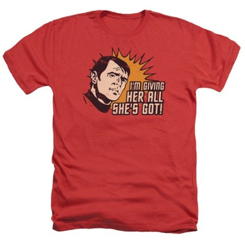 Trevco Star Trek-Everything - Adult Heather Tee - Red- 2X