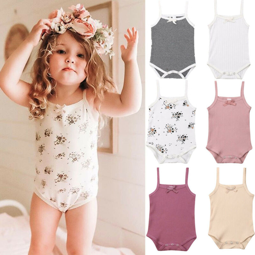 Newborn Kids Baby Girl Plain Slip Bodysuits