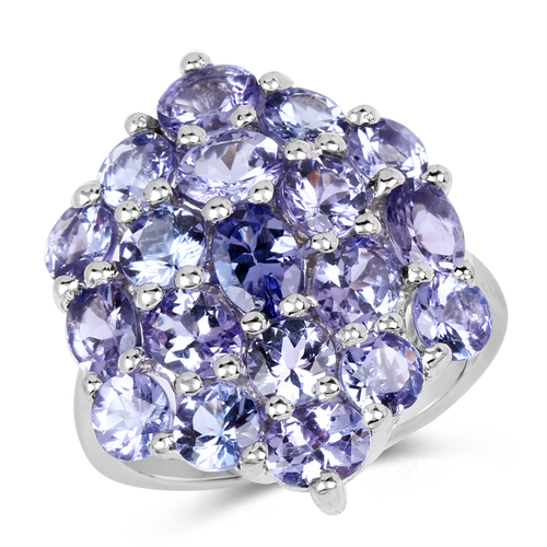 5.28 Carat Genuine Tanzanite .925 Sterling Silver Ring