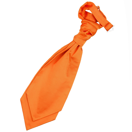 Plain Satin Pre-Tied Ruche Cravat - Boys - Burnt Orange