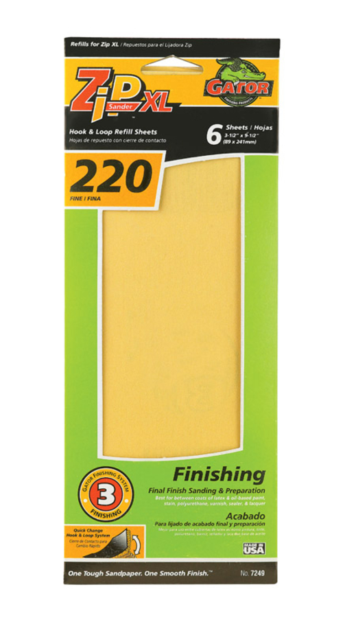 Ali Industries 7249 220 Grit ZipXL Refill Sheet- pack of 5