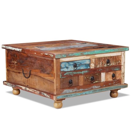 Coffee Table Reclaimed Wood 27.6"x27.6"x15"