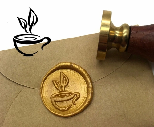 Coffee Cup Wax Seal Stamp Kit Wedding Invitation Sealing Wax Stamp