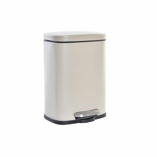 Rubbish Bin DKD Home Decor Matt 21 x 15 x 29,5 cm Metal Cream 5 L