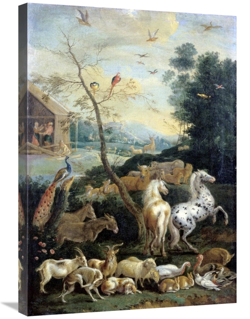 Global Gallery GCS-277295-30-142 30 in. Animals Assembling Before the 