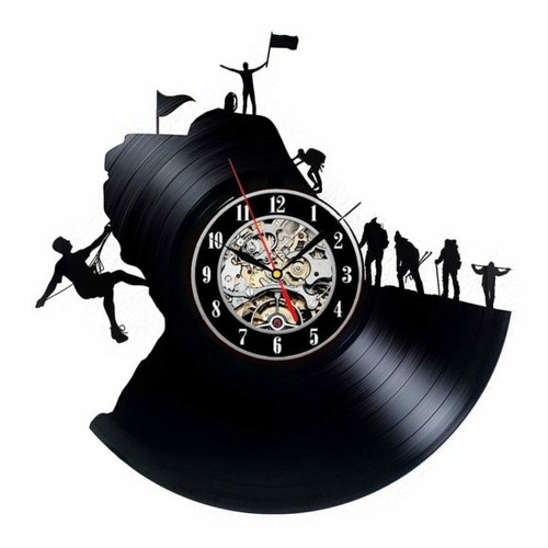 CLIMBING ART VINYL RECORD WALL CLOCK UNIQUE GIFT