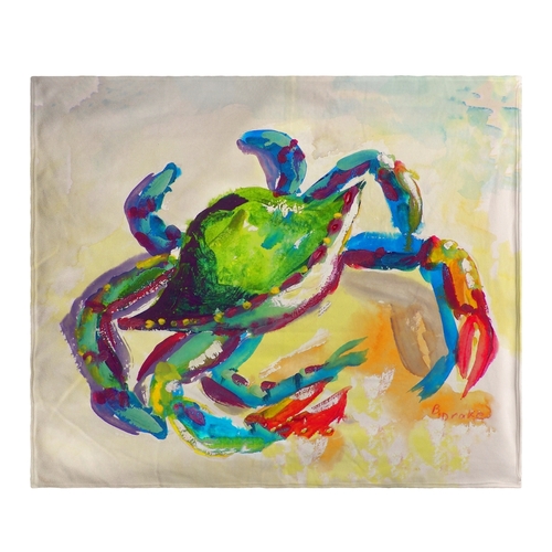 Betsy Drake BK267 Teal Crab Fleece Throw