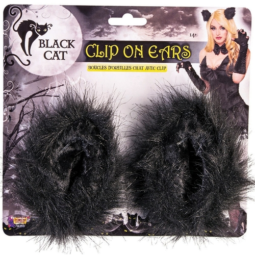 Forum Novelties 270036 Black Cat Clip on Ears - Adult - One Size
