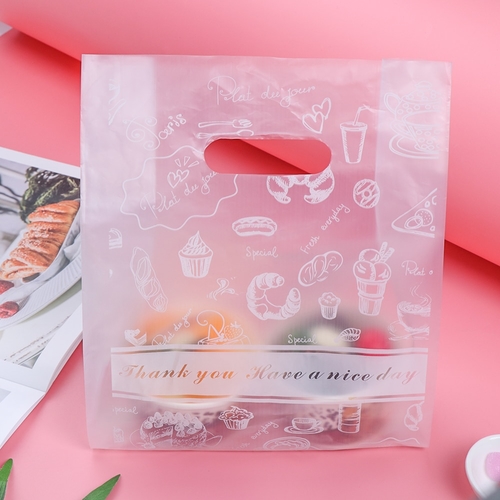 50pcs Transparent Plastic Bag With Handle