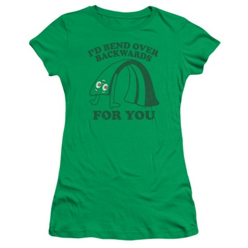 Trevco Gumby-Bend Backwards Short Sleeve Junior Sheer Tee, Kelly G