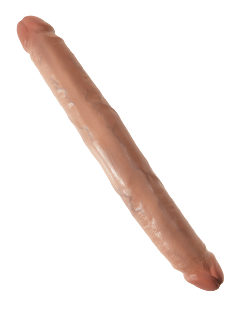 King Cock  12" Slim Double Dildo - Tan