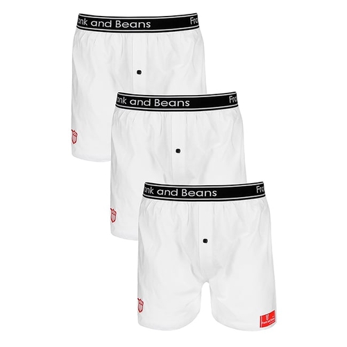 3 Mens Cotton Boxer Shorts White