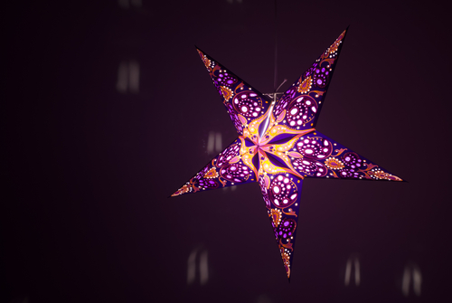 Phoenix: Violet - Handmade 5 Pointed Paper Star Lampshade