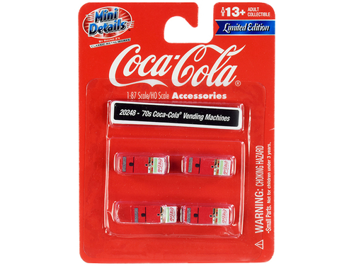 1970\'s \Coca-Cola\" Vending Machines 4 piece Accessory Set for 1/87