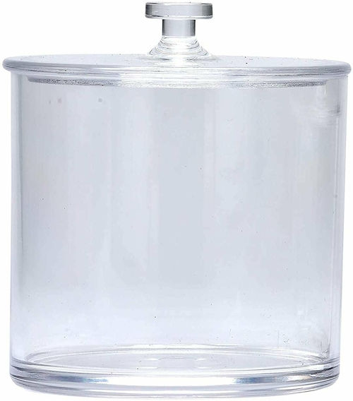 Dukal Pack of 5 Plastic Sundry Jars 4” x 4”. Clear Sundry Holders with