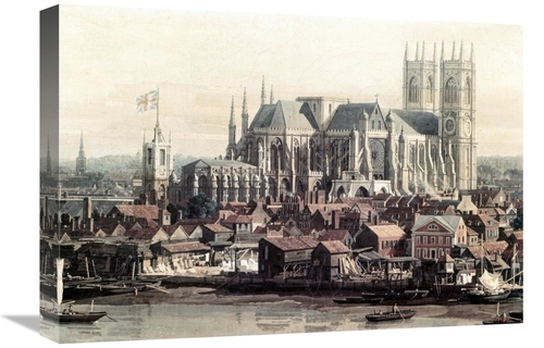 22 in. View of London with the Thames - Detail Art Print - Canaletto