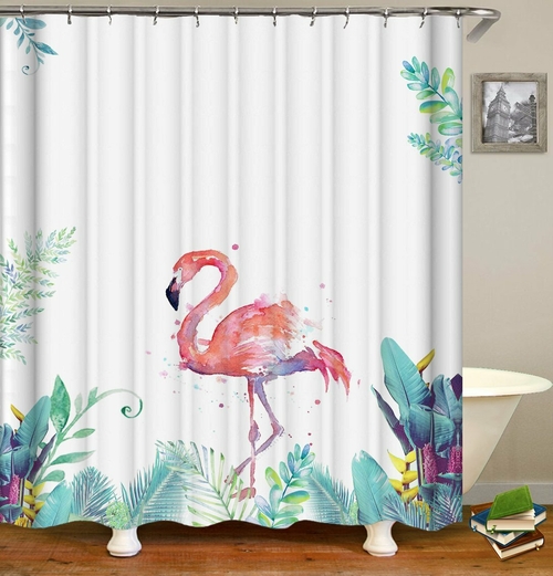 Art Painting Flamingo Shower Curtain