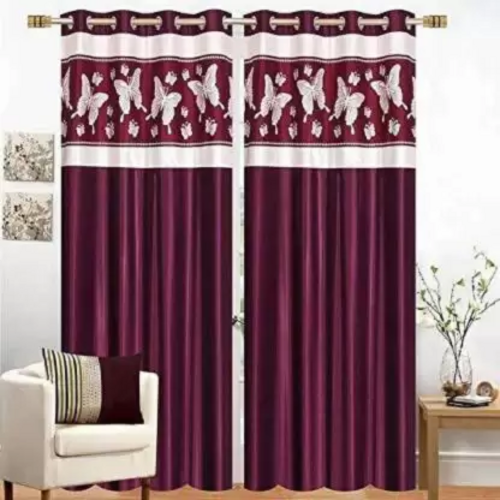 182 cm (6 ft) Polyester Semi Transparent Window Curtain (Pack Of 2) 