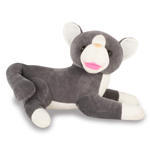 Grey Cat Plush Soft Toy For Baby Boys & Girls