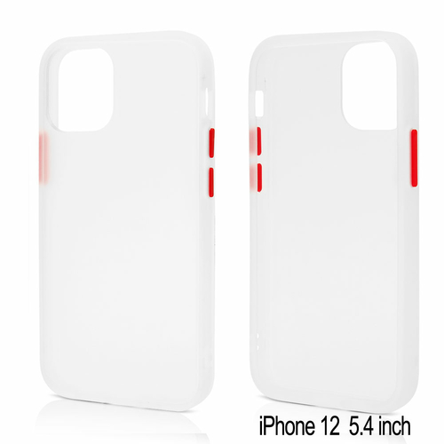 Slim Matte Hybrid Bumper Case for iPhone 12 Mini 5.4 inch (White)