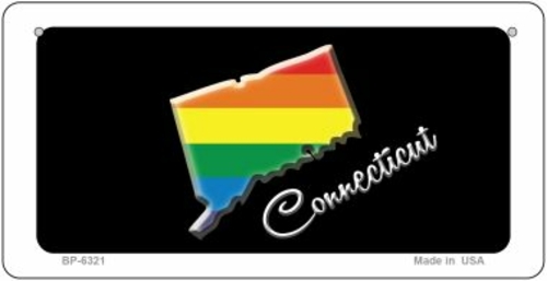 Smart Blonde BP-6321 3 x 6 in. Connecticut Rainbow State Novelty Metal