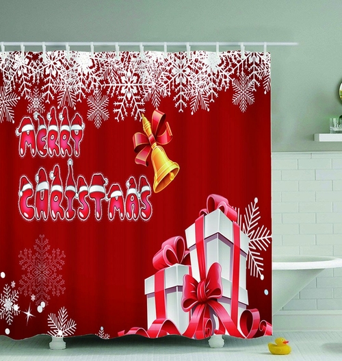 Merry Christmas Snowflakes Shower Curtain