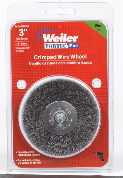 Weiler 36059 Crimped Wire End Brush  3 in.