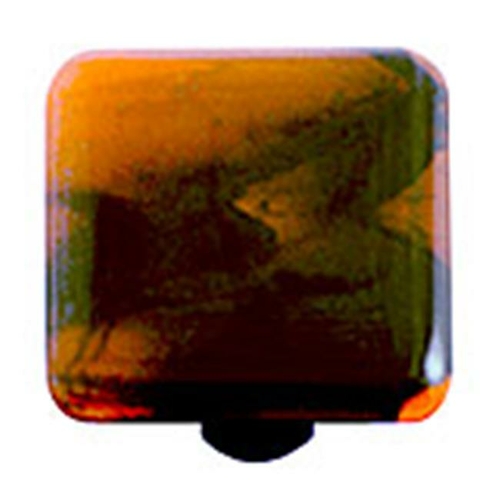 Hot Knobs HK2055-KB Black Swirl Opal Orange Square Glass Cabinet Knob 