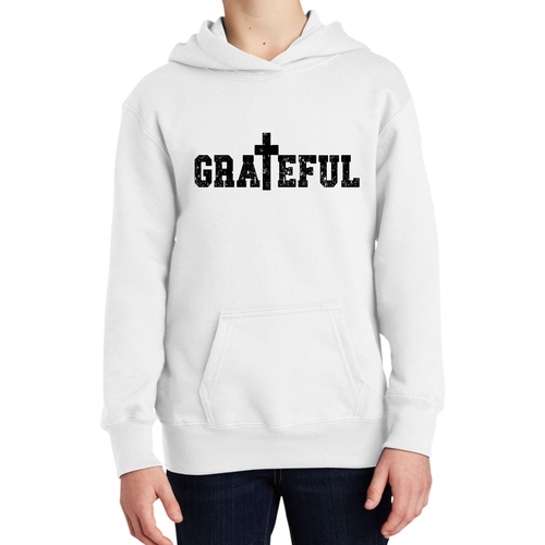 Youth Long Sleeve Hoodie Grateful Print