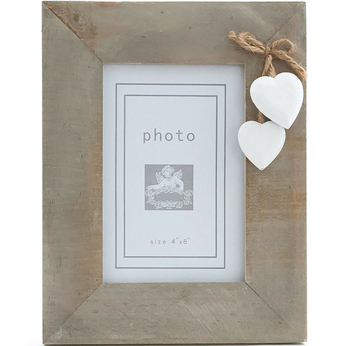 Single White Heart Photo Frame